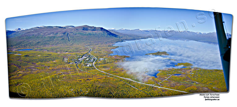 Abisko, aerial photo, aerial photo, aerial photos, aerial photos, autumn, drone aerial, drönarfoto, fog, landscapes, Lapland, Torne Träsk