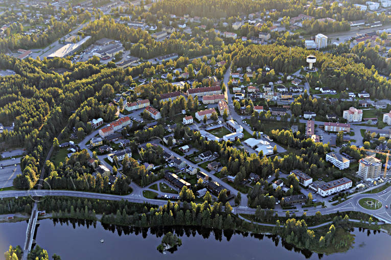 aerial photo, aerial photo, aerial photos, aerial photos, drone aerial, drönarfoto, Lapland, Lycksele, samhällen, summer