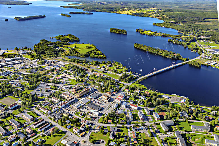 aerial photo, aerial photo, aerial photos, aerial photos, bridge, drone aerial, drönarfoto, Jamtland, samhällen, Stroms Vattudal, Stromsund bridge, Strömsund, summer, Vattudalen