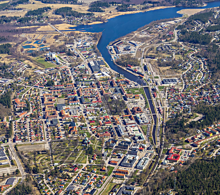 aerial photo, aerial photo, aerial photos, aerial photos, Björnänge, centre, drone aerial, drönarfoto, Halsingland, koloniområde, samhällen, spring, städer, Söderhamn, Söderhamnsporten, Västra Berget, west