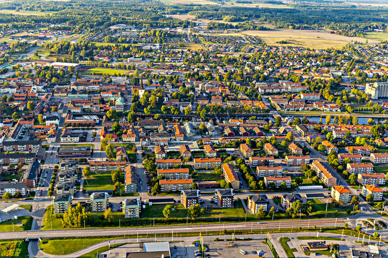 aerial photo, aerial photo, aerial photos, aerial photos, Arboga, church, churches, drone aerial, drnarfoto, evening light, Heliga Trefaldighet, stder, Vstmanland