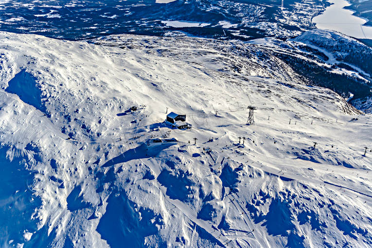 aerial photo, aerial photo, aerial photos, aerial photos, Areskutan, bergstation, cableway, drone aerial, drnarfoto, gondolbana, Jamtland, landscapes, toppstation, winter