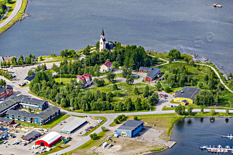 aerial photo, aerial photo, aerial photos, aerial photos, Arjeplog, Arjepluovve, church, churches, drone aerial, drönarbild, drönarfoto, Kraja, Lapland, samhällen