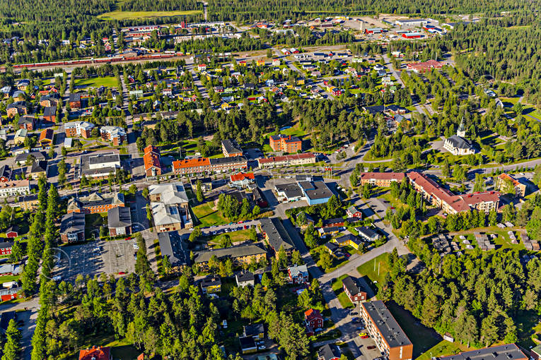 aerial photo, aerial photo, aerial photos, aerial photos, Arvidsjaur, church, churches, drone aerial, drnarfoto, Lapland, samhllen, summer