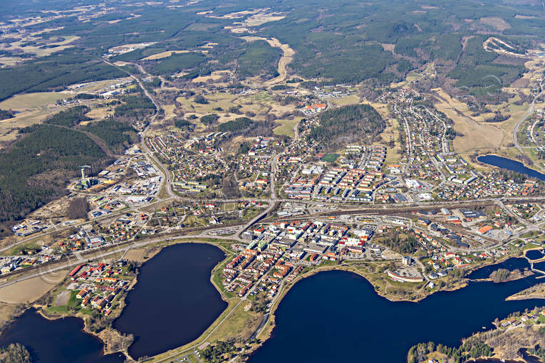 aerial photo, aerial photo, aerial photos, aerial photos, Bollnäs, drone aerial, drönarfoto, Halsingland, Ljusnan, samhällen, spring, Varpen, Vågen