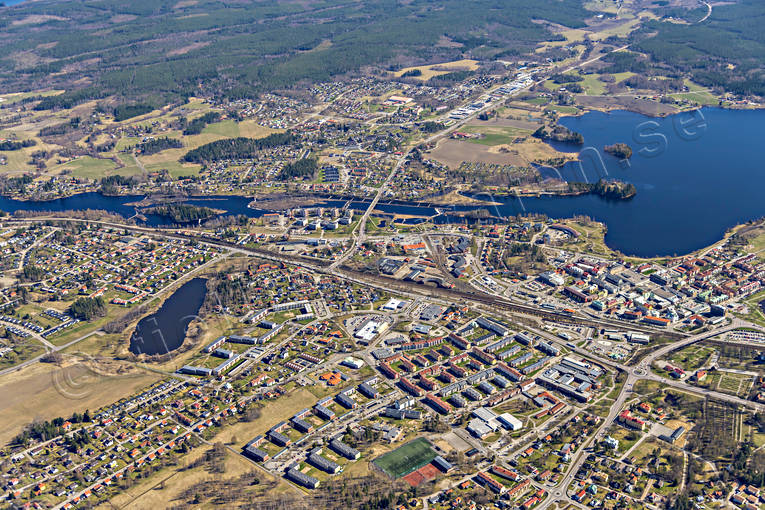 aerial photo, aerial photo, aerial photos, aerial photos, Bollnäs, drone aerial, drönarfoto, Halsingland, Ljusnan, samhällen, spring