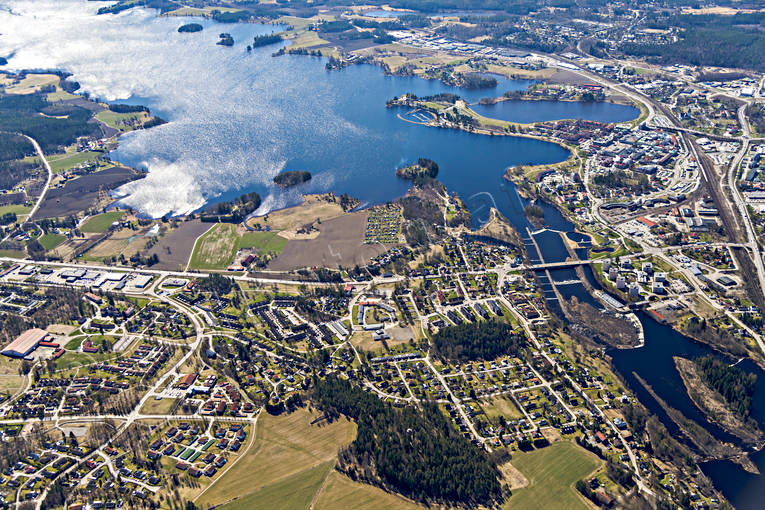 aerial photo, aerial photo, aerial photos, aerial photos, Bollnäs, drone aerial, drönarfoto, Halsingland, Ljusnan, samhällen, spring, Varpen, Vågen