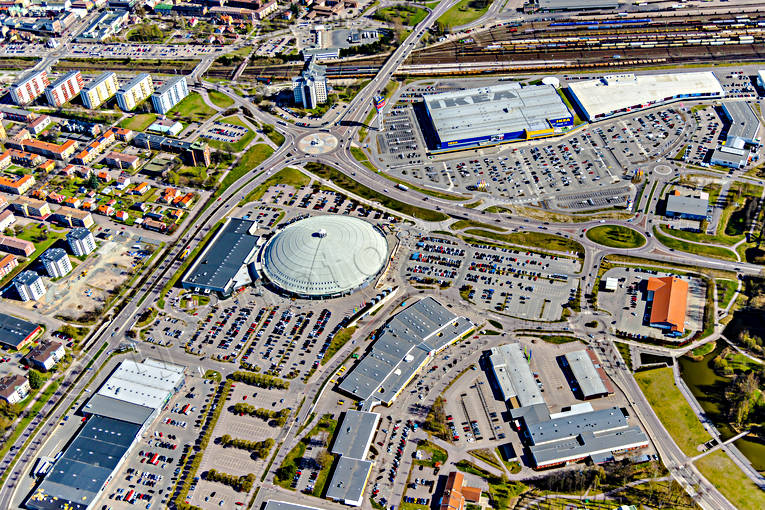 aerial photo, aerial photo, aerial photos, aerial photos, banvall, Borlnge, Dalarna, drone aerial, drnarfoto, IKEA, Kupolen, spring, stder