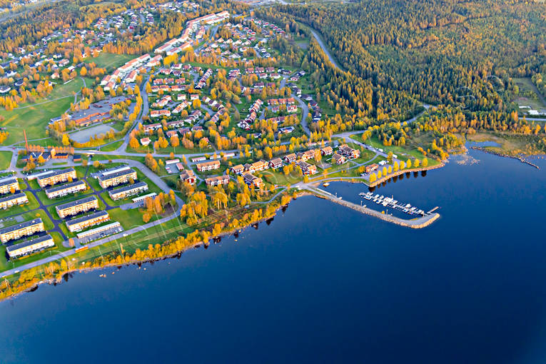 aerial photo, aerial photo, aerial photos, aerial photos, autumn, Brunflo, drone aerial, drnarfoto, Jamtland, port, samhllen, Sjvgen, small-boat harbour