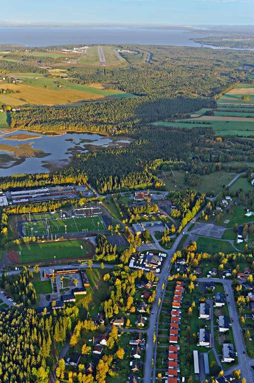 aerial photo, aerial photo, aerial photos, aerial photos, autumn, drone aerial, drönarfoto, Froson, Jamtland, Lövsta, Ostersund, sports field, städer