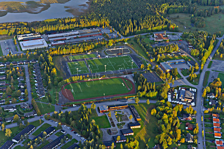 aerial photo, aerial photo, aerial photos, aerial photos, autumn, drone aerial, drönarfoto, Froson, Jamtland, Lövsta, Ostersund, sports field, städer