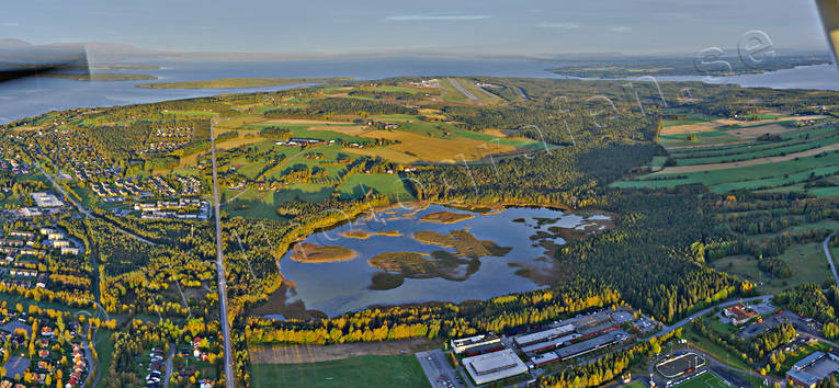aerial photo, aerial photo, aerial photos, aerial photos, And lake, autumn, drone aerial, drönarfoto, Froson, Jamtland, Lövsta, Ostersund, sports field, städer