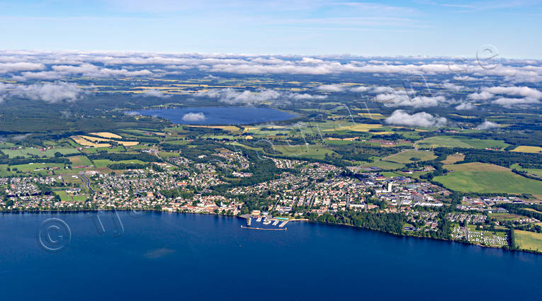 aerial photo, aerial photo, aerial photos, aerial photos, drone aerial, drönarfoto, Hjo, samhällen, summer, vattern, Västergötland