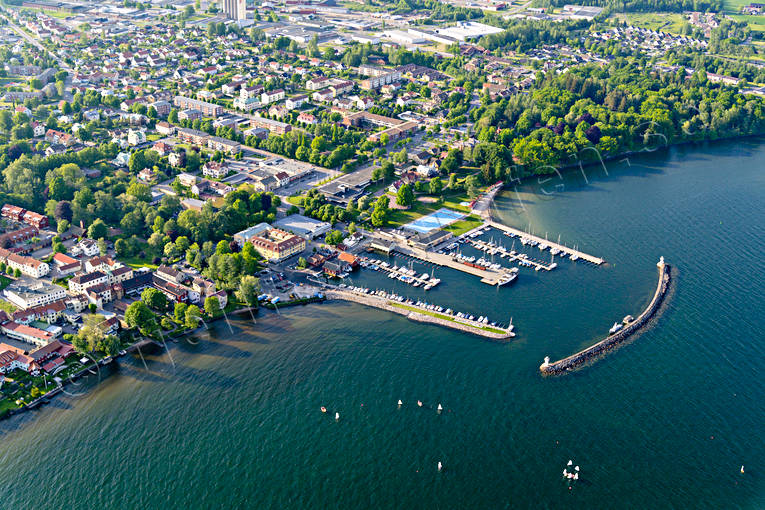 aerial photo, aerial photo, aerial photos, aerial photos, drone aerial, drnarbild, drnarfoto, harbour, Hjo, samhllen, small-boat harbour, summer, vattern, Vstergtland