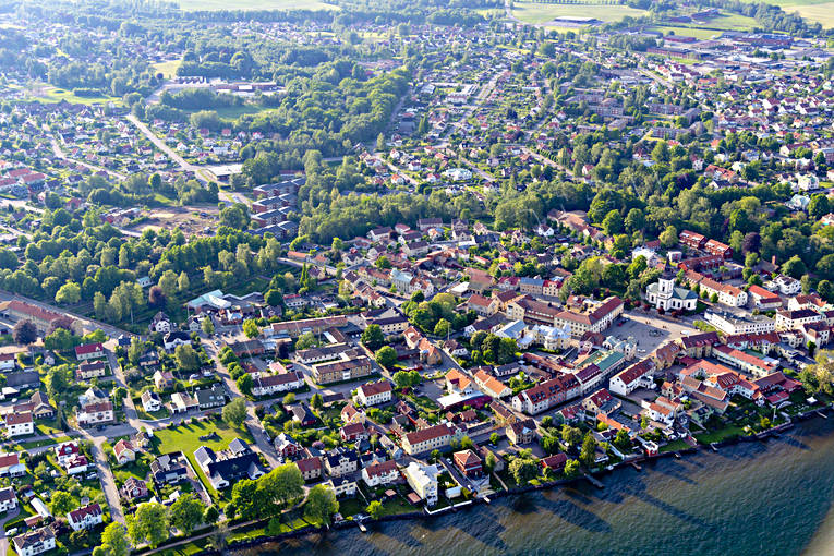 aerial photo, aerial photo, aerial photos, aerial photos, drone aerial, drnarbild, drnarfoto, Hjo, samhllen, summer, Vstergtland