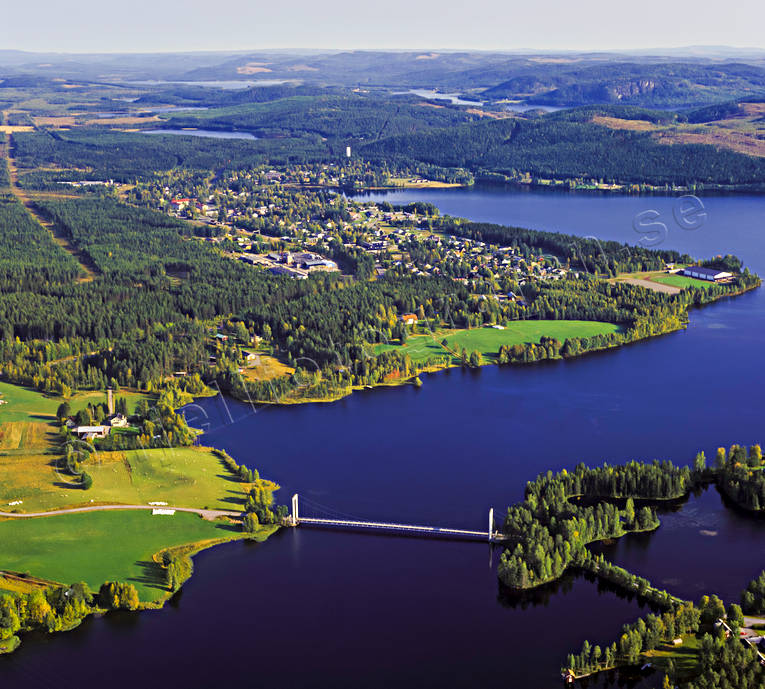 aerial photo, aerial photo, aerial photos, aerial photos, Angermanland, autumn, Bellsås, bridge, drone aerial, drönarfoto, Hoting, Hotingssjön, landscapes, samhällen