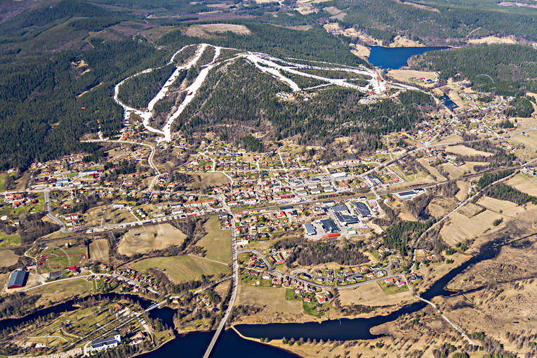 aerial photo, aerial photo, aerial photos, aerial photos, drone aerial, drönarfoto, Halsingland, journeys down, Järvsö, Järvsöbacken, samhällen, ski slopes, spring, Öje, Öjeberget
