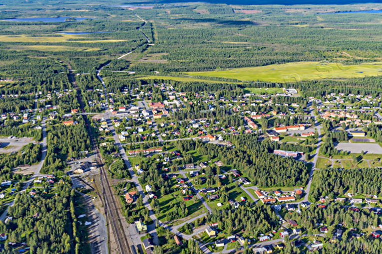 aerial photo, aerial photo, aerial photos, aerial photos, banvall, drone aerial, drönarfoto, Jörn, railway, samhällen, summer, West Bothnia