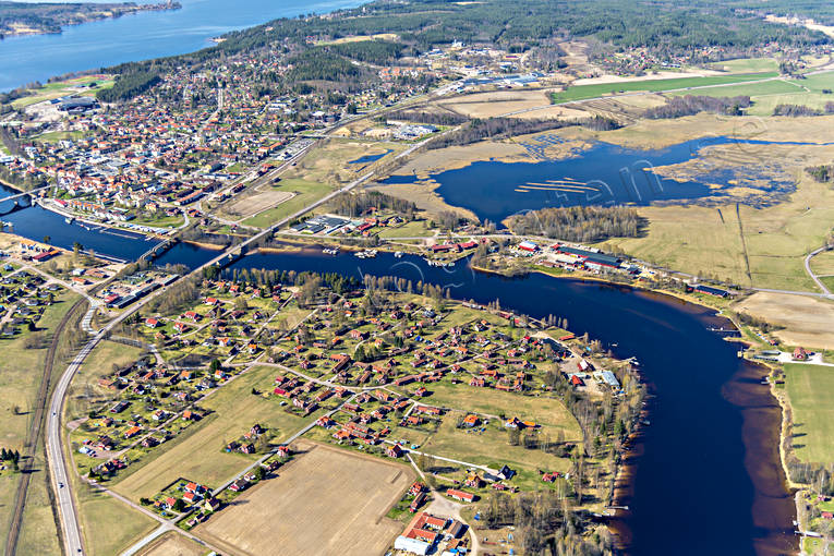 aerial photo, aerial photo, aerial photos, aerial photos, community, Dalarna, drone aerial, drönarfoto, Leksand, Limsjön, samhällen, spring, Österdalälven, Övermo