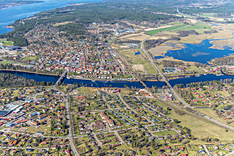 aerial photo, aerial photo, aerial photos, aerial photos, community, Dalarna, drone aerial, drönarfoto, Leksand, samhällen, spring, Österdalälven