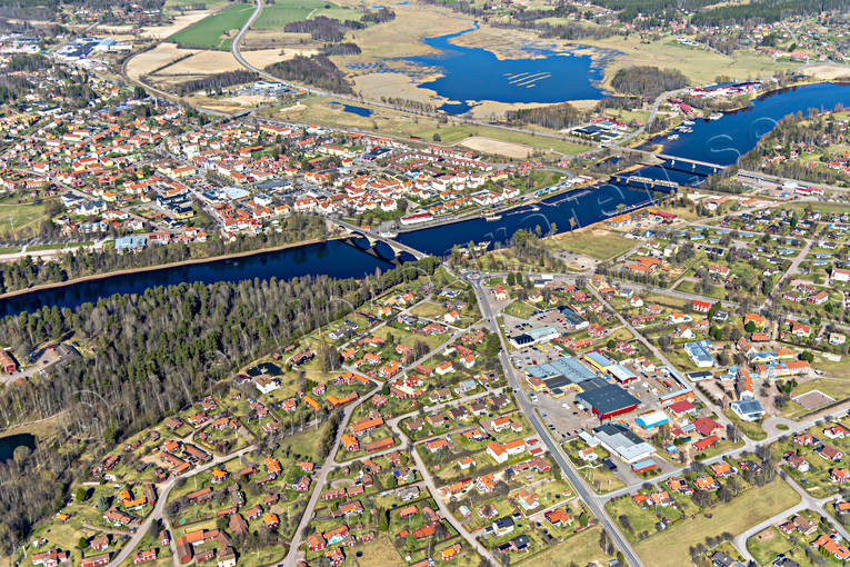 aerial photo, aerial photo, aerial photos, aerial photos, community, Dalarna, drone aerial, drönarfoto, Leksand, samhällen, spring, Åkerö