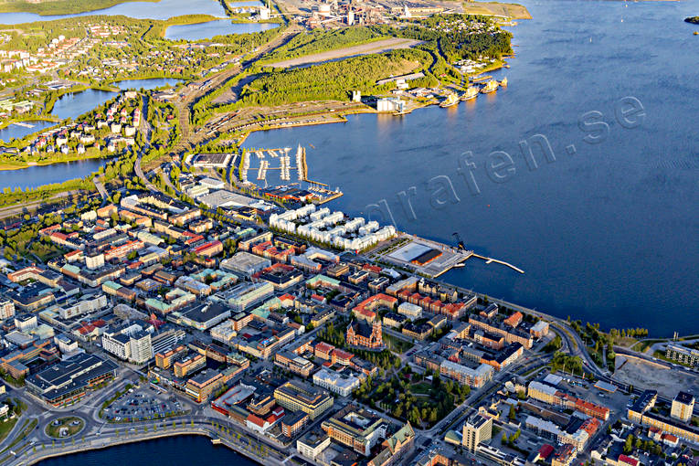 aerial photo, aerial photo, aerial photos, aerial photos, Domkyrkan, drone aerial, drnarfoto, Lulea, North Bothnia, stder, summer