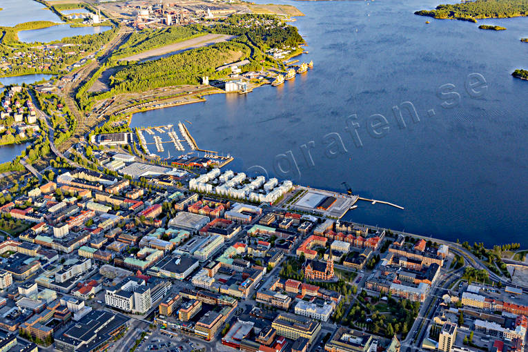 aerial photo, aerial photo, aerial photos, aerial photos, Domkyrkan, drone aerial, drnarfoto, Lulea, North Bothnia, stder, summer