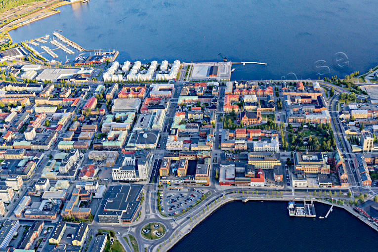aerial photo, aerial photo, aerial photos, aerial photos, Domkyrkan, drone aerial, drönarfoto, Lulea, North Bothnia, städer, summer
