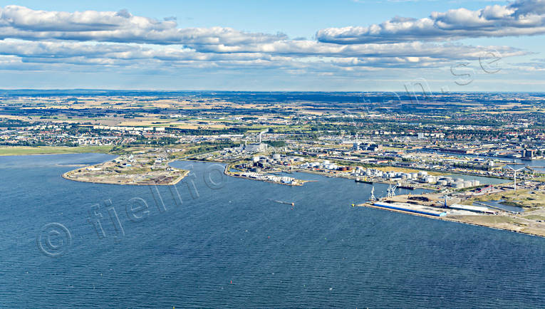 aerial photo, aerial photo, aerial photos, aerial photos, drone aerial, drönarfoto, Industrihamnen, Malmö, port, Skåne, städer, summer