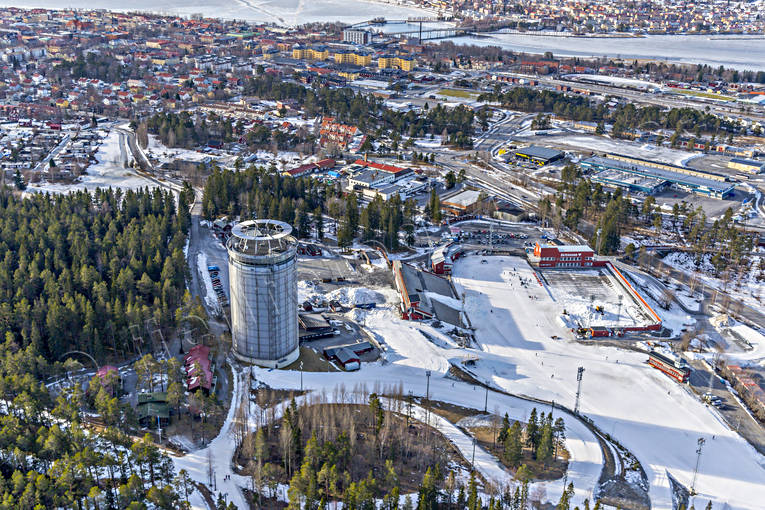 aerial photo, aerial photo, aerial photos, aerial photos, Arctura, drone aerial, drönarfoto, Jamtland, Ostersund, ski stadium, städer, winter