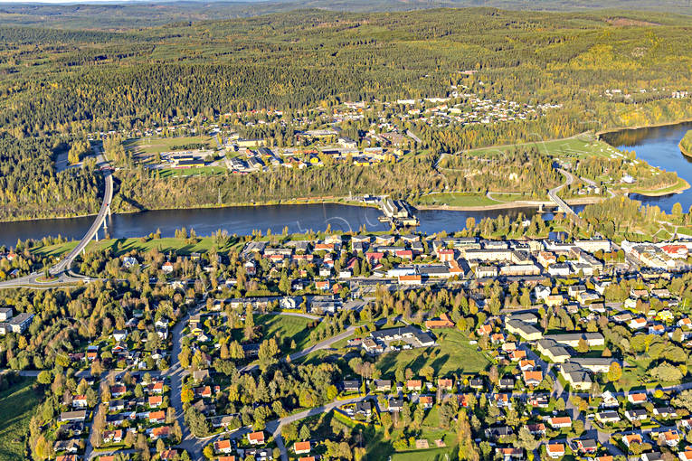 Aerial photo above Sollefteå aerial photo, aerial photo, aerial photos, aerial photos, Angerman river, Angermanland, autumn, drone aerial, drönarfoto, garnisonsstad, samhällen, Solatunum, Sollefteå