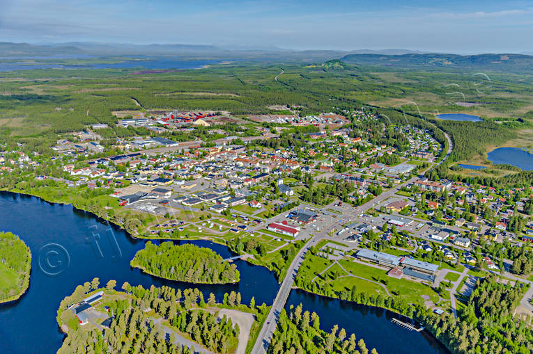 aerial photo, aerial photo, aerial photos, aerial photos, drone aerial, drnarfoto, Herjedalen, Ljusnan, river, samhllen, summer, Sveg