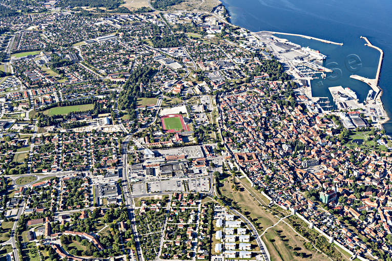 aerial photo, aerial photo, aerial photos, aerial photos, city, drone aerial, drnarfoto, Gotland, port, ringmuren, stder, summer, Visby