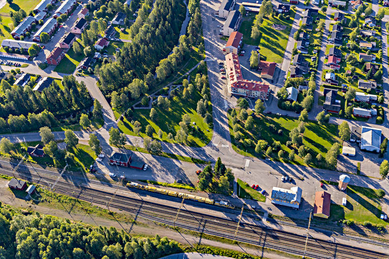 aerial photo, aerial photo, aerial photos, aerial photos, banvall, drone aerial, drnarfoto, North Bothnia, railway, samhllen, summer, lvsbyn
