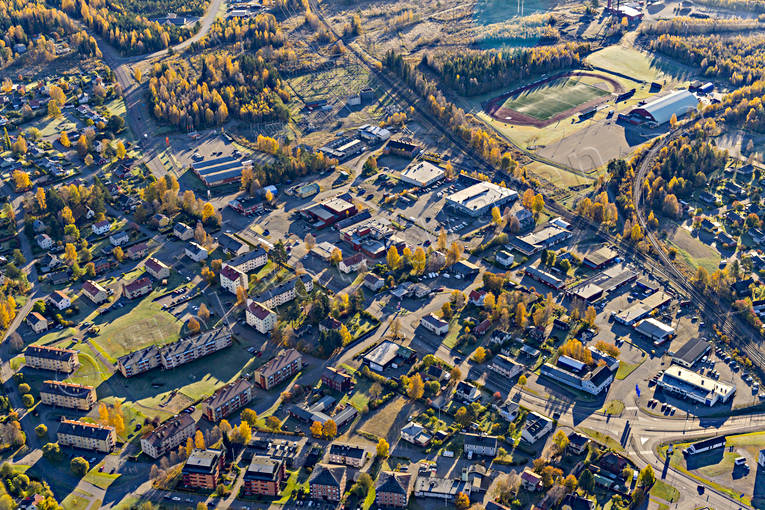 aerial photo, aerial photo, aerial photos, aerial photos, autumn, drone aerial, drönarfoto, idrottsplan, Medelpad, samhällen, sports field, Ånge