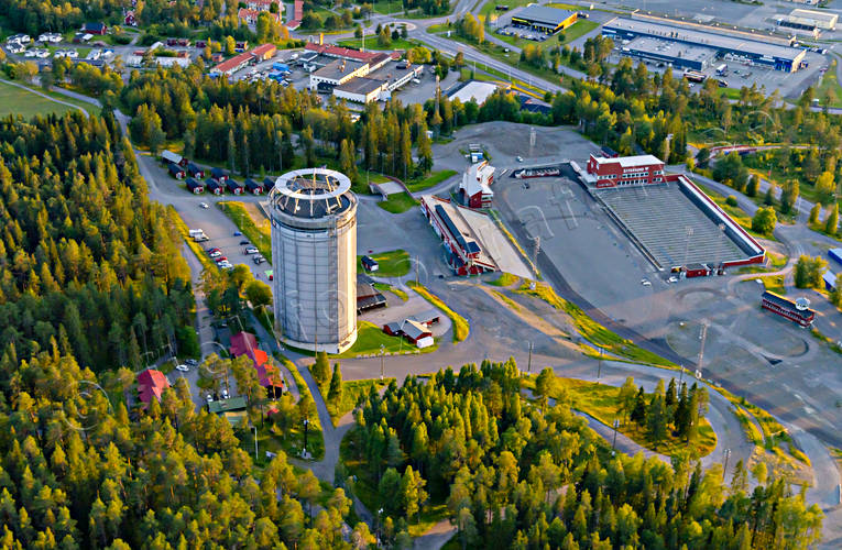 aerial photo, aerial photo, aerial photos, aerial photos, Arktura, drone aerial, drnarbild, drnarfoto, evening, jamtkraft, Jamtland, Ostersund, ski stadium, skidskyttebana, skjutvall, stder, summer, thermos