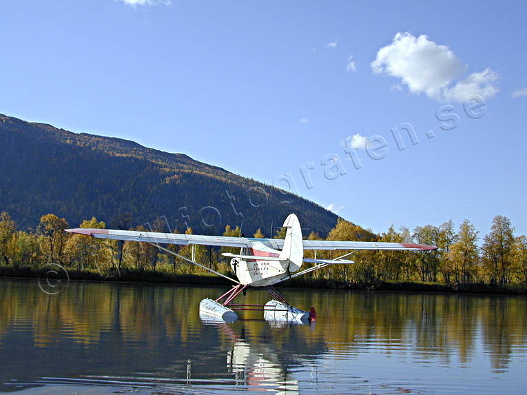 autumn, aviation, communications, fly, Kamajakka, Kvikkjokk, Piper, seaplane, seaplane, Super Cub