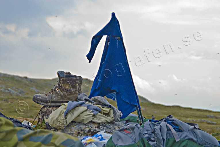 alpine hiking, back-packing, boots, clothes, dries, drying, mountain, mountain visit, mountains, Padjelanta, pitch, summer, tent camp, ventyr