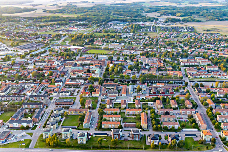 aerial photo, aerial photo, aerial photos, aerial photos, Arboga, drone aerial, drönarfoto, evening light, städer, summer, Västmanland