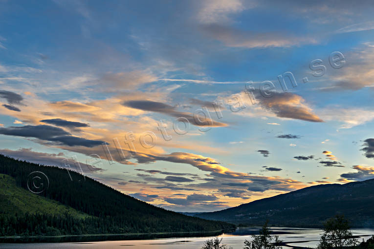 cloud, cloud-tufts, Jamtland, lake, landscapes, nature, solnedng, summer, view