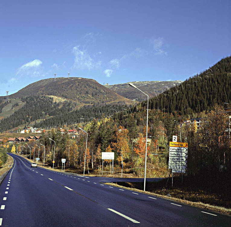 Are, Areskutan, autumn, Jamtland, landscapes, mountain, road