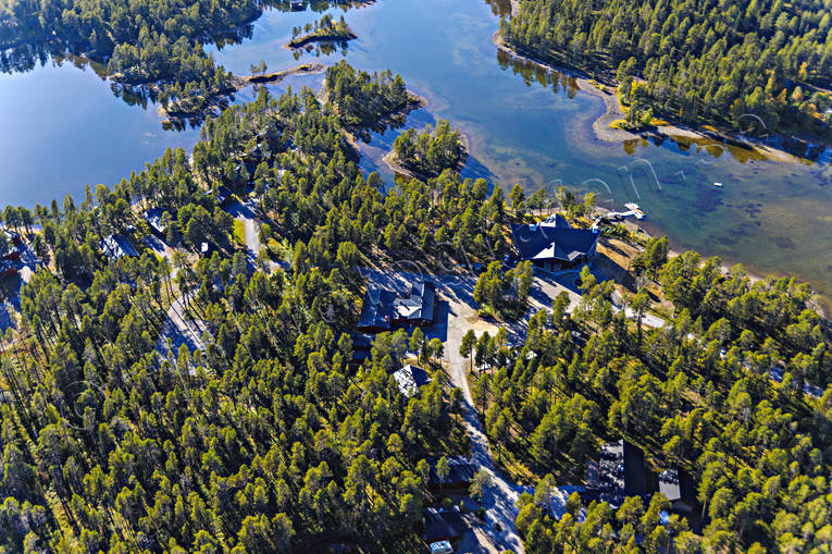 aerial photo, aerial photo, aerial photos, aerial photos, Arrenjarka, autumn, cottage village, chalet complex, drone aerial, drnarfoto, installations, landscapes, Lapland, mountain village, Saggat