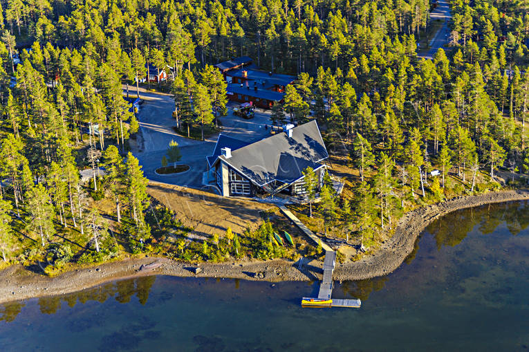 aerial photo, aerial photo, aerial photos, aerial photos, Arrenjarka, autumn, cottage village, chalet complex, drone aerial, drnarfoto, huvudbyggnad, installations, landscapes, Lapland, mountain village