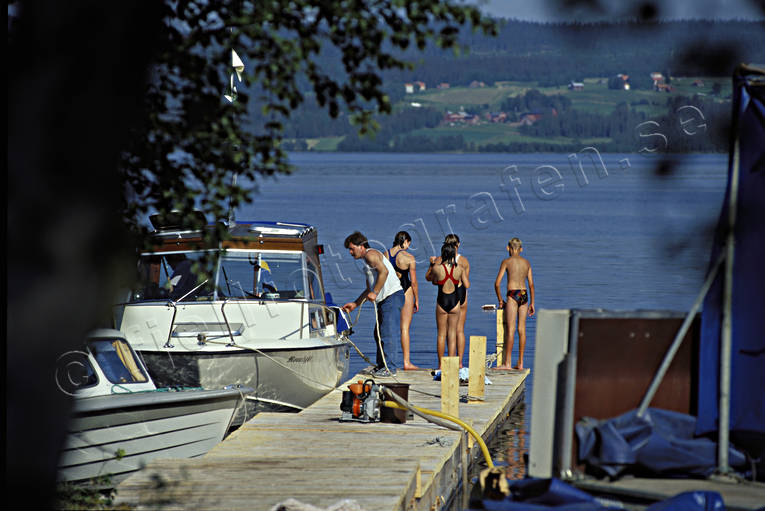 bath, boats, bridge, children, Cold lake, Faviken, outdoor life, summer, wild-life, ventyr