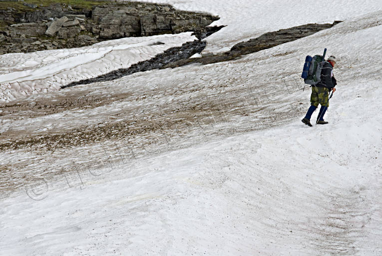 alpine hiking, back-packer, back-packing, glacier, national park, Padjelanta, snow, summer, walk, äventyr