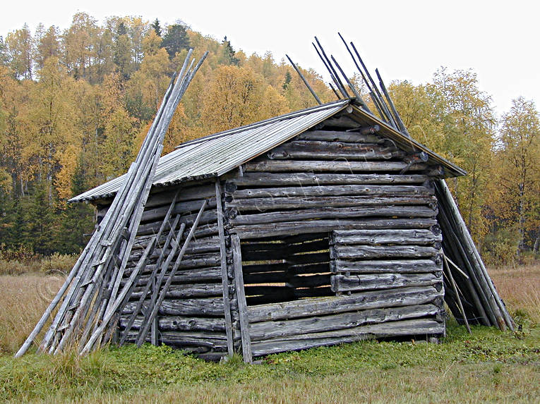 Ammarnas, autumn, barn, buildings, engineering projects, hay barn, Lapland, myrslåtter