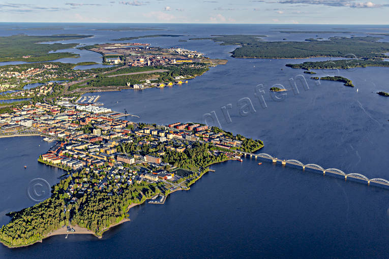 aerial photo, aerial photo, aerial photos, aerial photos, Bergnäsbron, bridge, drone aerial, drönarfoto, Lulea, North Bothnia, städer, summer