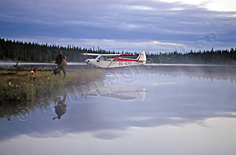 aeroplane, barking bird dog, barking bird dog, bird hunter, bird hunting, fly, hunter, hunting, landscapes, Lapland, seaplane, seaplane, wasteland, wilderness, ga*