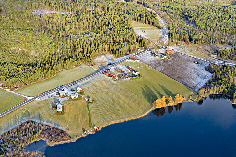 aerial photo, aerial photo, aerial photos, aerial photos, autumn, Bear lake, Bjrnn, drone aerial, drnarfoto, farms, Jamtland, Revsundssjn