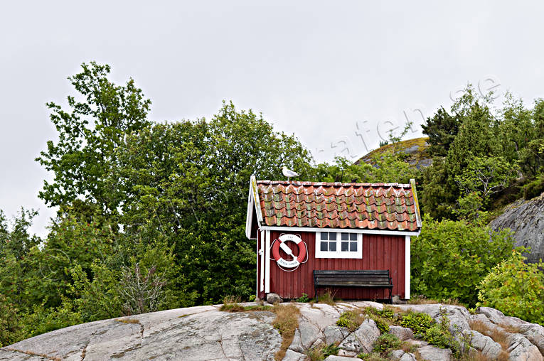 boat-house, Bohuslän, building, coast, cottage, house, lake, nature, sea